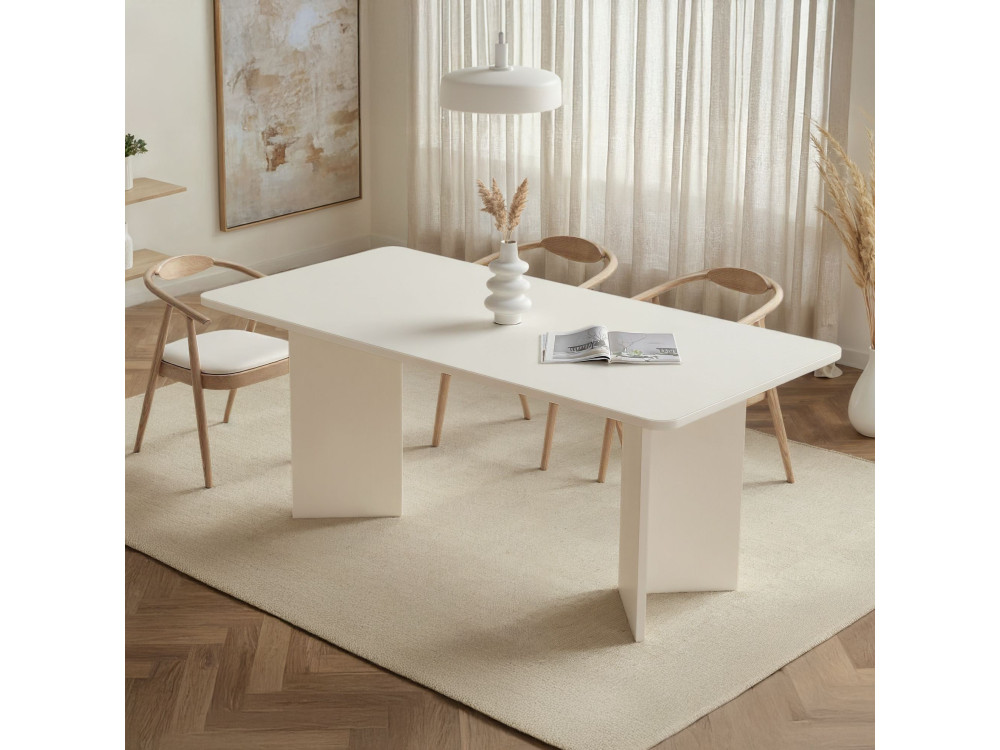 Tavolo da pranzo in legno "Linza" 180 x 90 x 75 cm - Legno bianco