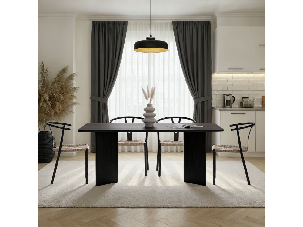 Tavolo da pranzo in legno "Linza" 180 x 90 x 75 cm - Legno nero