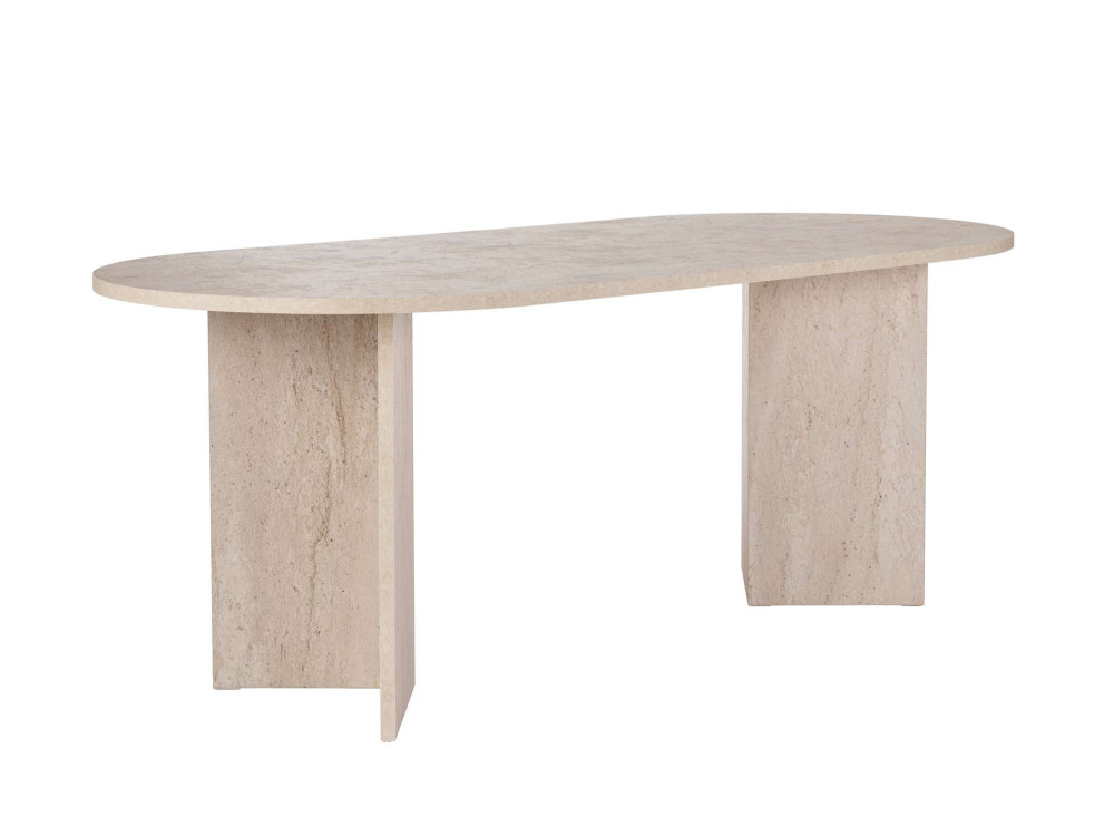 Tavolo da pranzo in legno "Sabella" 200 x 90 x 75 cm - Travertino