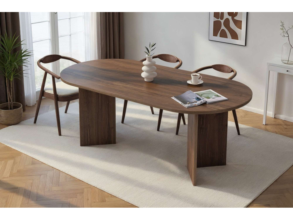Tavolo da pranzo in legno "Sabella" 200 x 90 x 75 cm - Noce