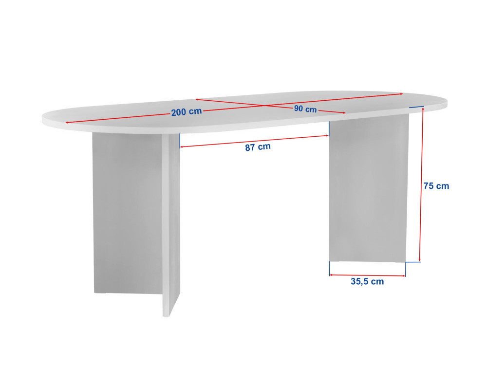 Tavolo da pranzo in legno "Sabella" 200 x 90 x 75 cm - Noce