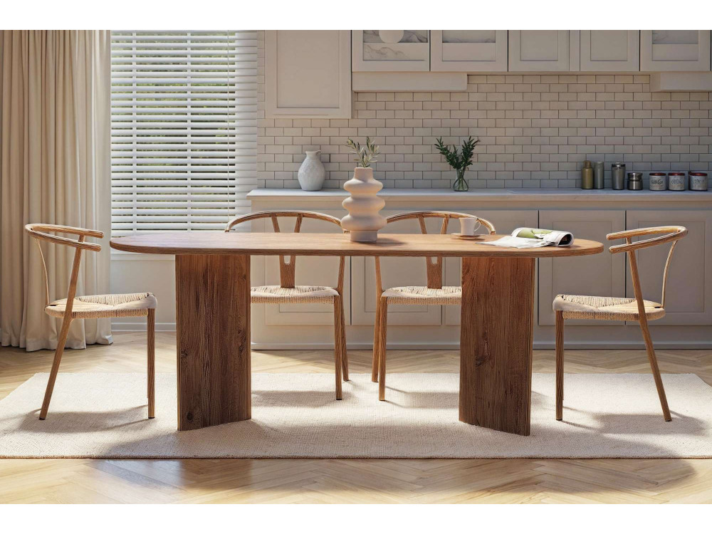 Tavolo da pranzo in legno "Sabella" 200 x 90 x 75 cm - Pino Atlantico