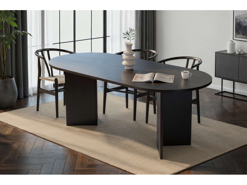 Tavolo da pranzo in legno "Sabella" 200 x 90 x 75 cm - Legno nero