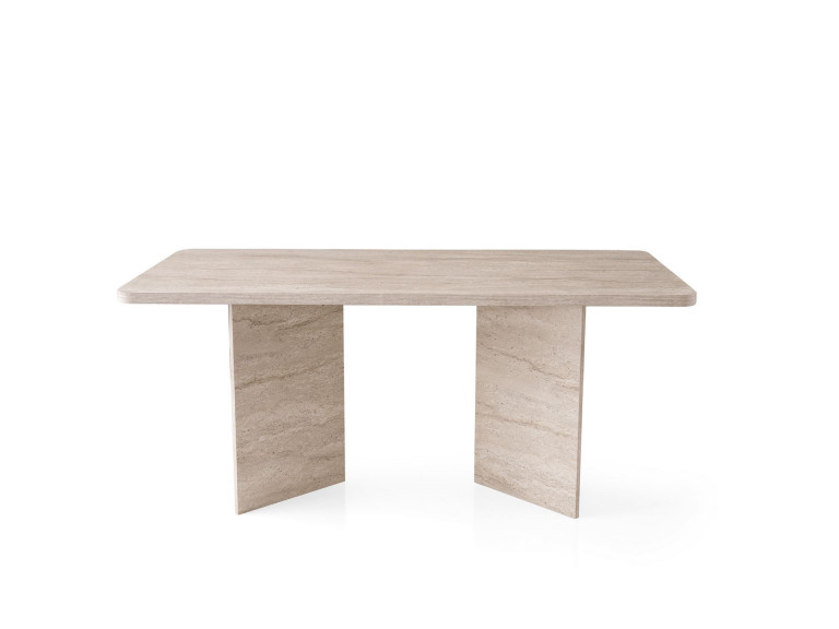 Tavolo da pranzo in legno "Lizzard" 180 x 90 x 77 cm - Travertino