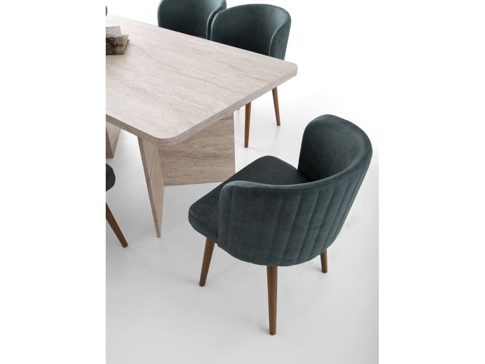 Tavolo da pranzo in legno "Lizzard" 180 x 90 x 77 cm - Travertino