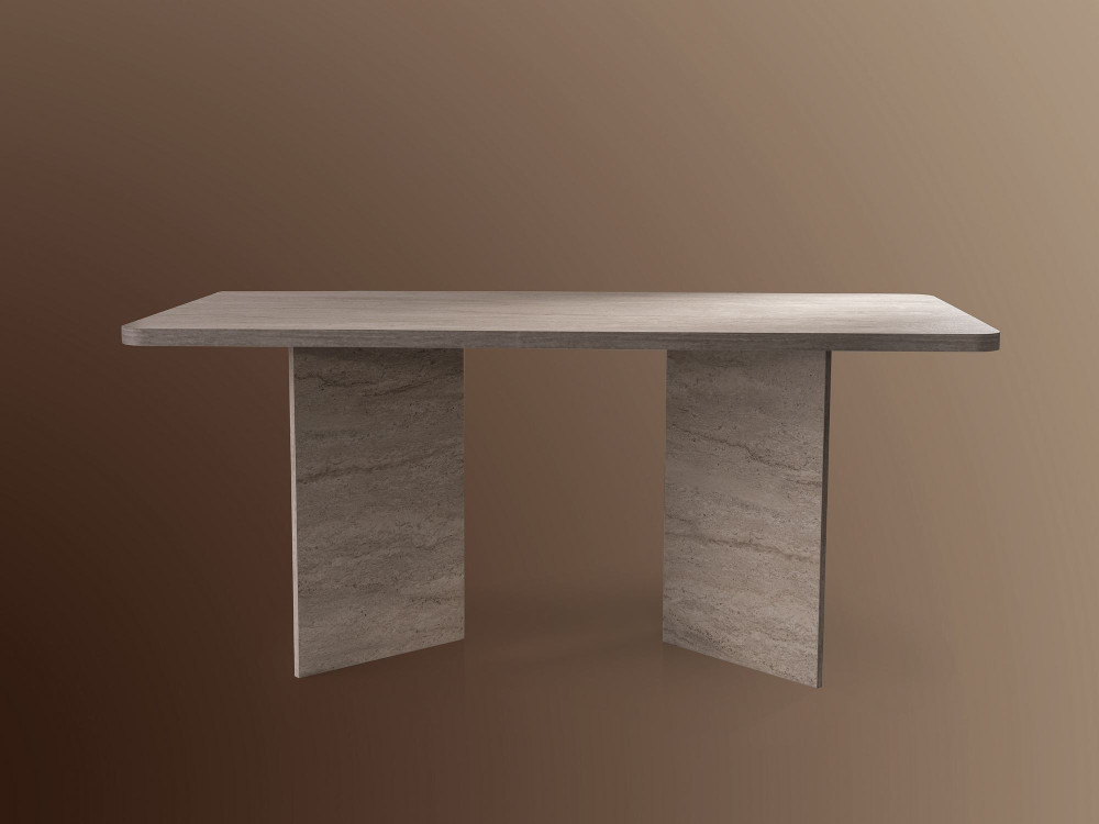 Tavolo da pranzo in legno "Lizzard" 180 x 90 x 77 cm - Travertino