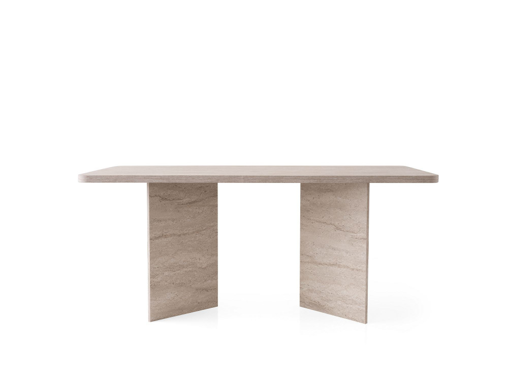 Tavolo da pranzo in legno "Lizzard" 180 x 90 x 77 cm - Travertino