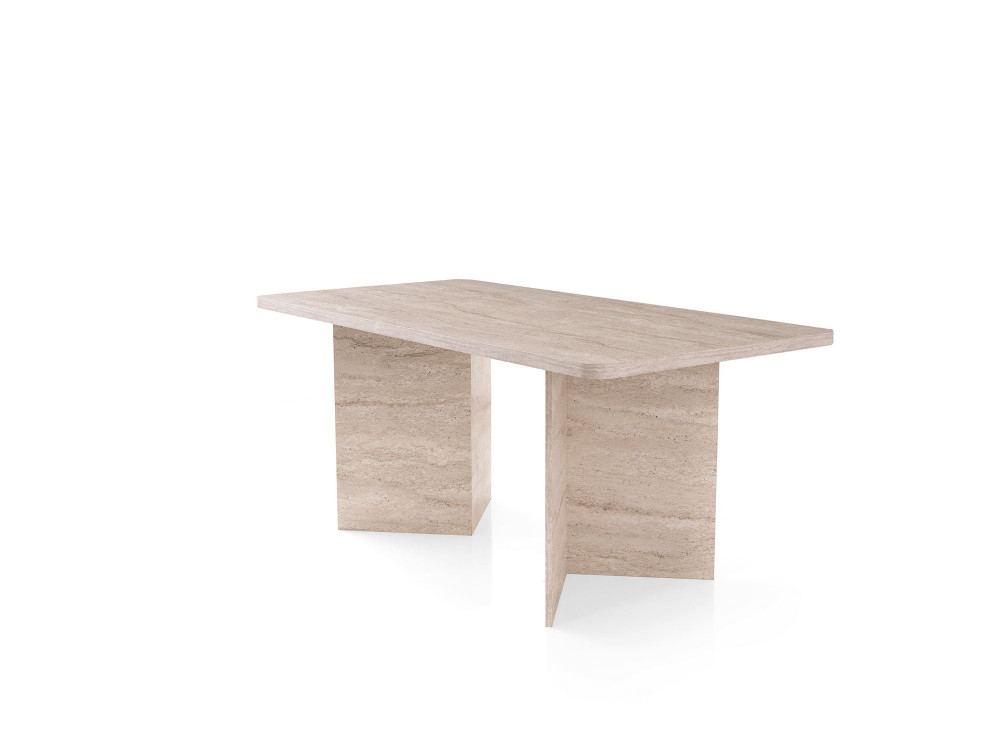 Tavolo da pranzo in legno "Lizzard" 180 x 90 x 77 cm - Travertino
