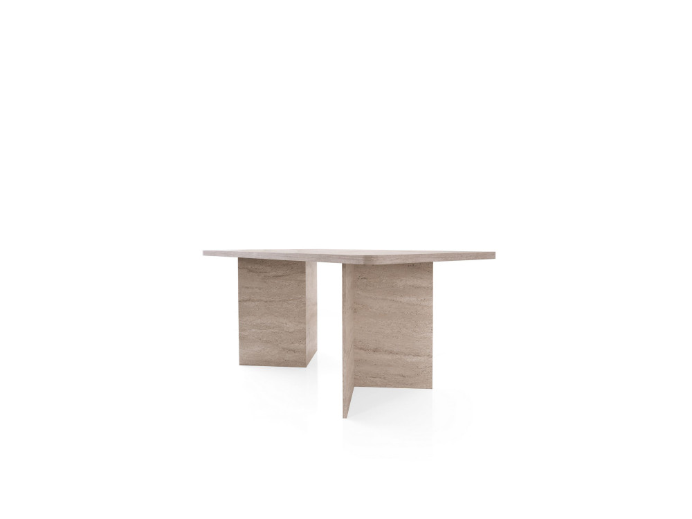 Tavolo da pranzo in legno "Lizzard" 180 x 90 x 77 cm - Travertino