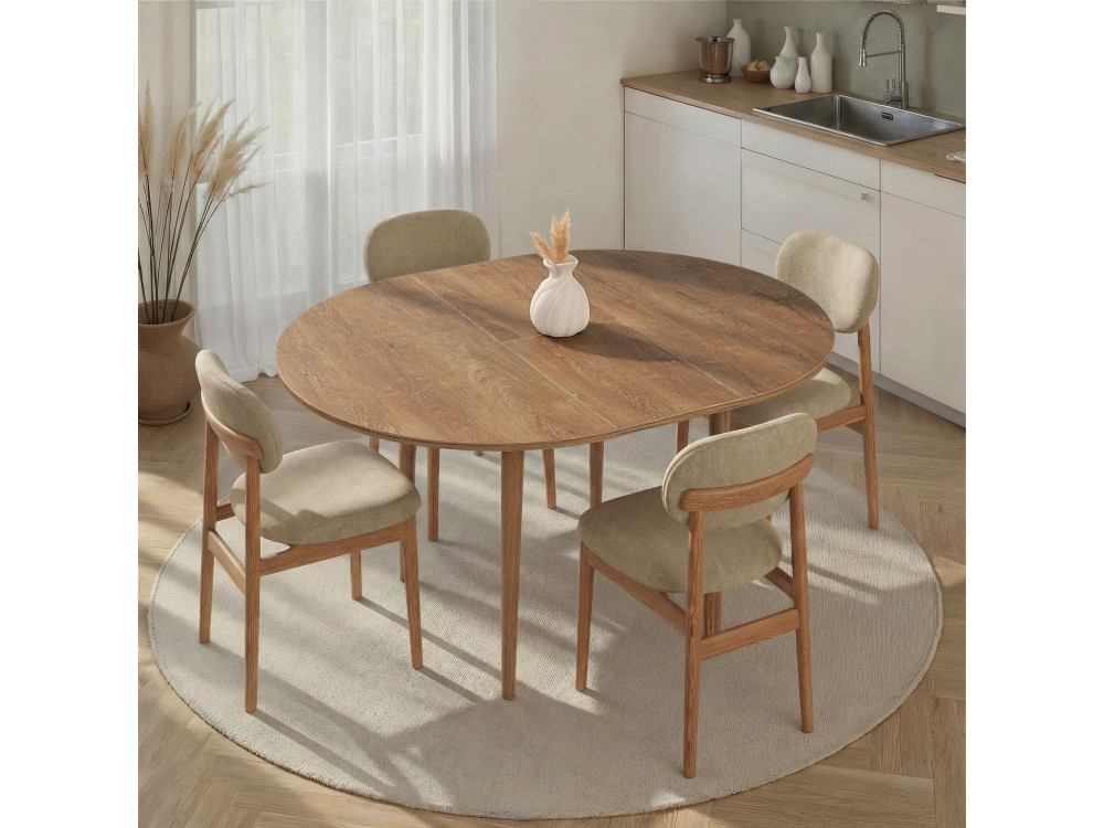 Tavolo da pranzo allungabile in legno "Viona" 100 x 100 x 75 cm - Le chêne de Kafka