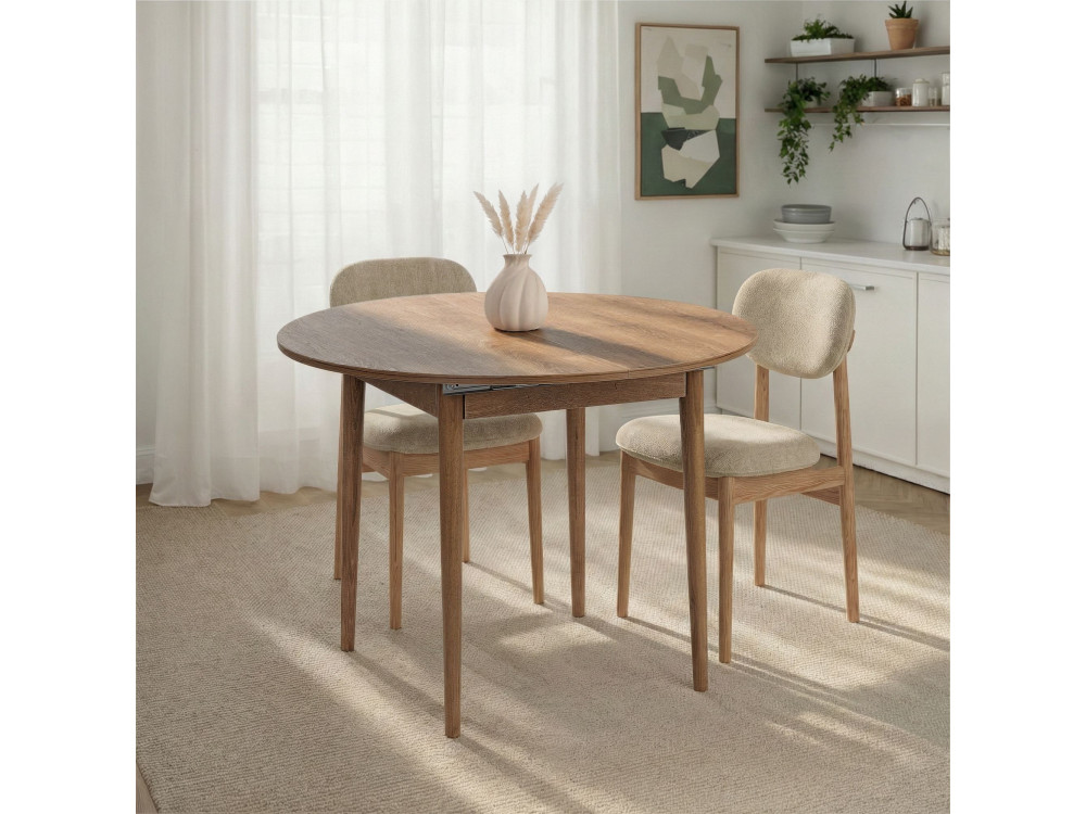 Tavolo da pranzo allungabile in legno "Viona" 100 x 100 x 75 cm - Le chêne de Kafka