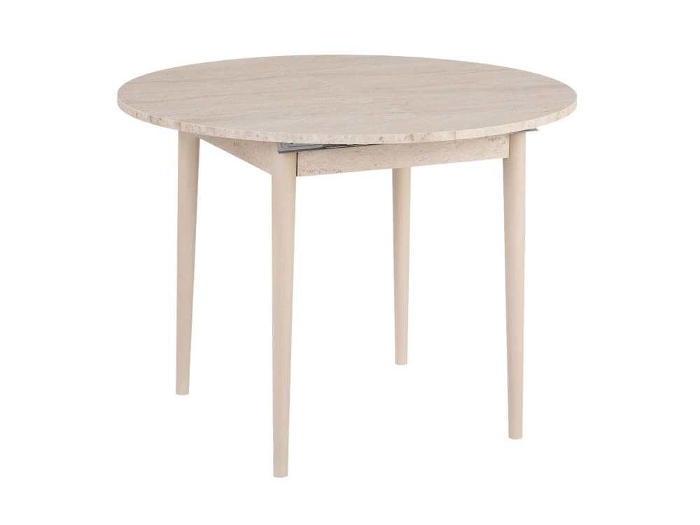 Tavolo da pranzo allungabile in legno "Viona" 100 x 100 x 75 cm - Travertino
