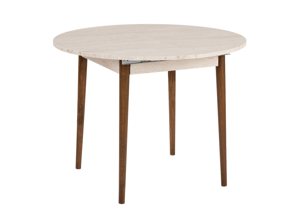 Tavolo da pranzo allungabile in legno "Viona" 100 x 100 x 75 cm - Travertino