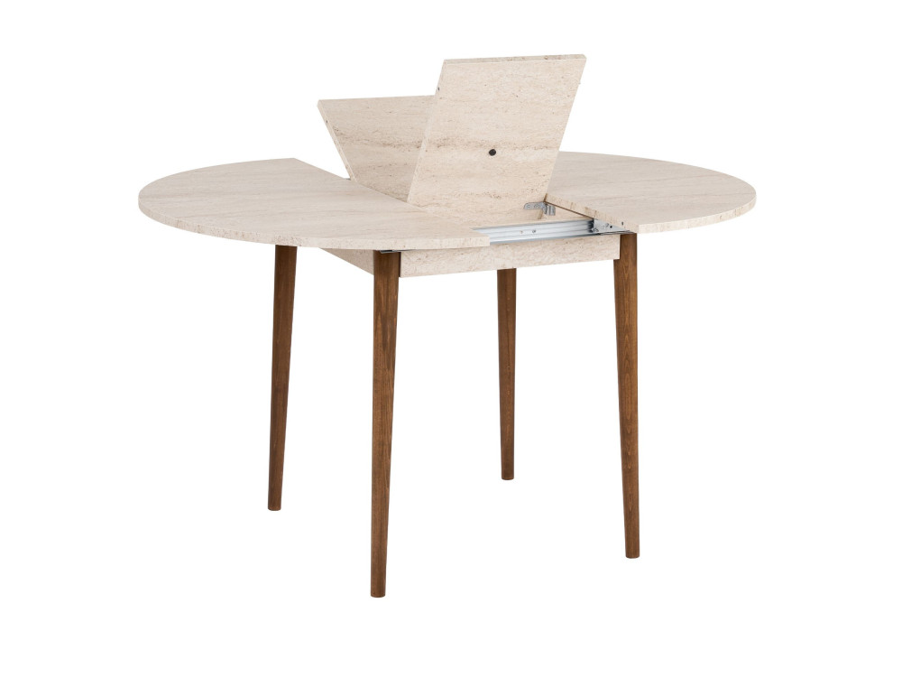 Tavolo da pranzo allungabile in legno "Viona" 100 x 100 x 75 cm - Travertino