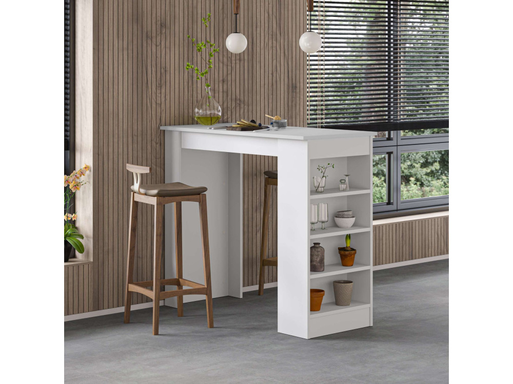Tavolo bar in legno "Swallow" 117 x 54 x 101,8 cm - Bianco