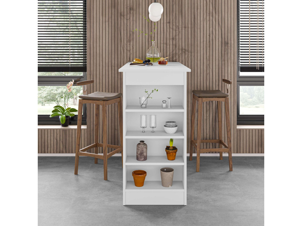 Tavolo bar in legno "Swallow" 117 x 54 x 101,8 cm - Bianco