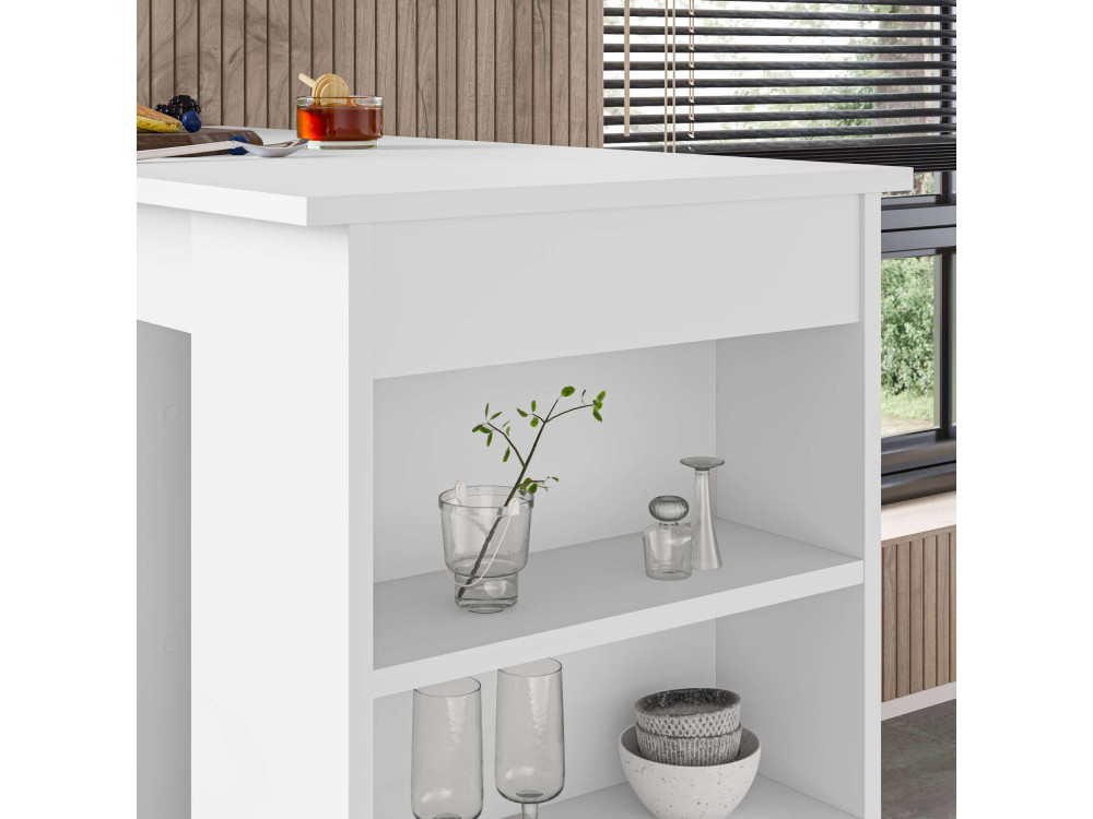 Tavolo bar in legno "Swallow" 117 x 54 x 101,8 cm - Bianco