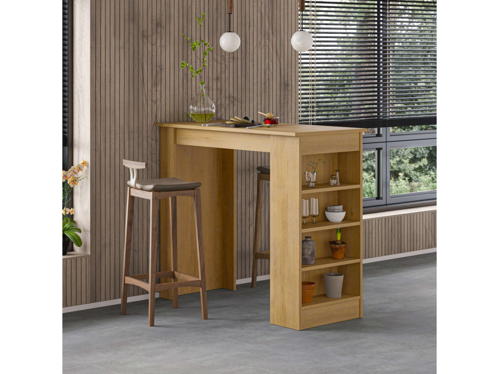 Tavolo bar in legno "Swallow" 117 x 54 x 101,8 cm - Rovere zaffiro
