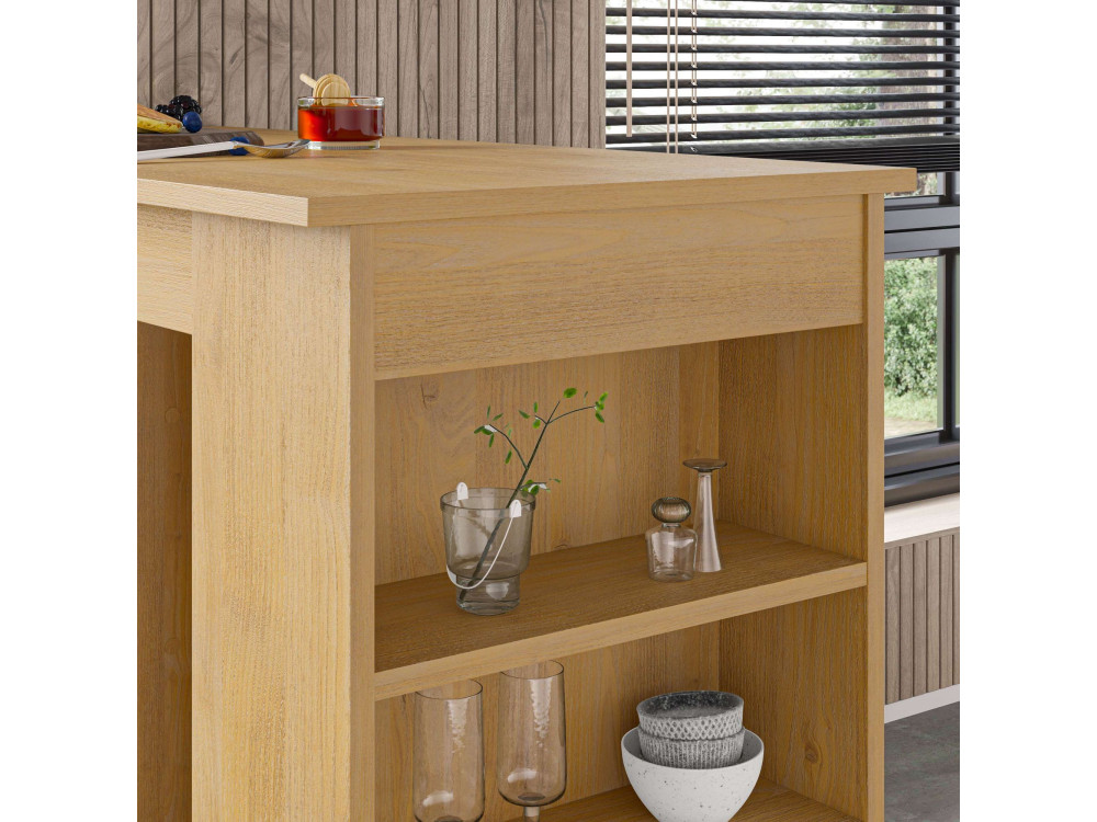 Tavolo bar in legno "Swallow" 117 x 54 x 101,8 cm - Rovere zaffiro
