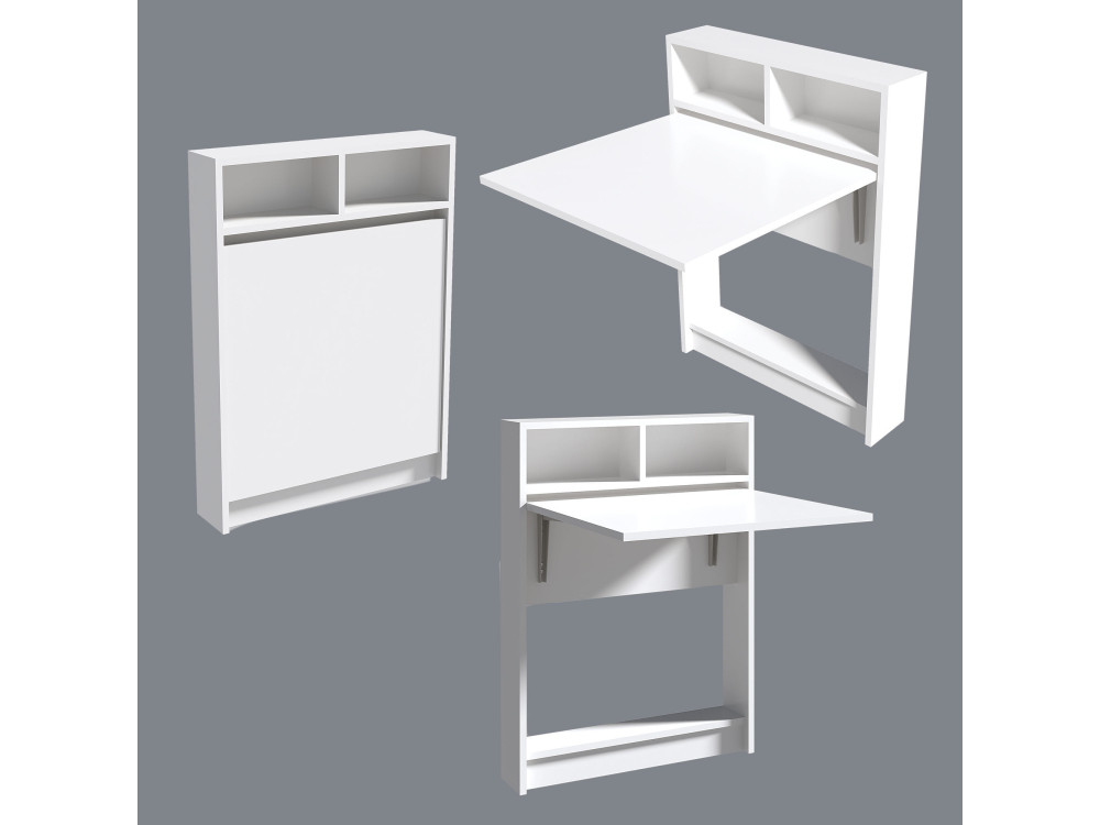 Tavolo da pranzo pieghevole in legno "Bracked" - 70 x 15 x 96 cm - Bianco