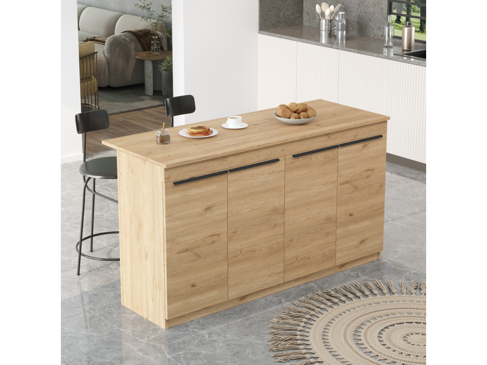 Tavolo da cucina in legno "Lark" - 160 x 60 x 90 cm - Marrone