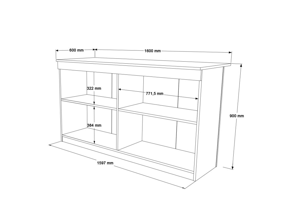 Tavolo da cucina in legno "Lark" - 160 x 60 x 90 cm - Marrone
