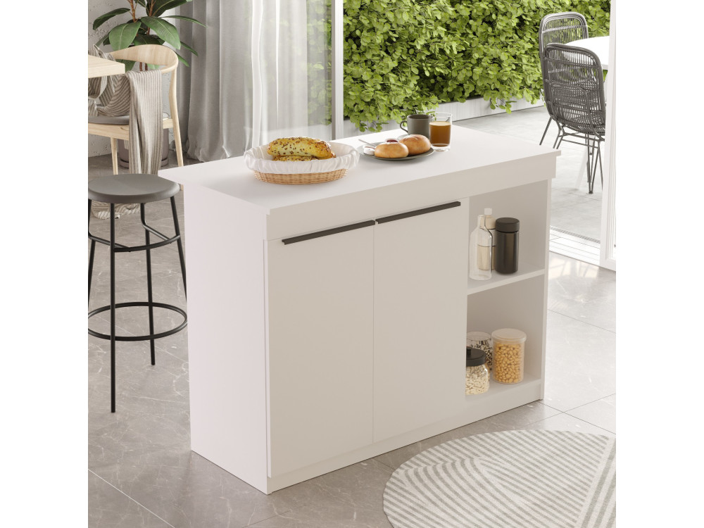 Tavolo da cucina in legno "Orlando" - 120 x 60 x 88 cm - Bianco