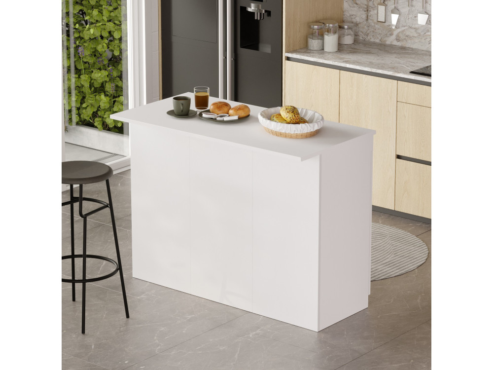 Tavolo da cucina in legno "Orlando" - 120 x 60 x 88 cm - Bianco