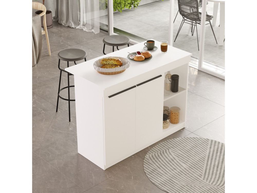 Tavolo da cucina in legno "Orlando" - 120 x 60 x 88 cm - Bianco