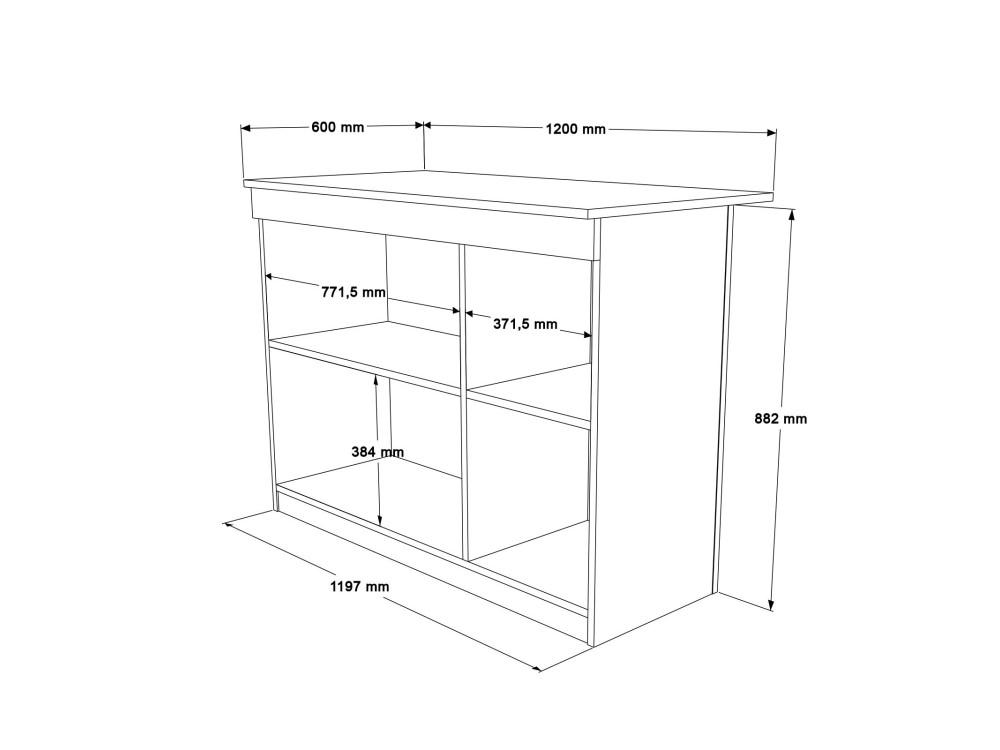 Tavolo da cucina in legno "Orlando" - 120 x 60 x 88 cm - Bianco