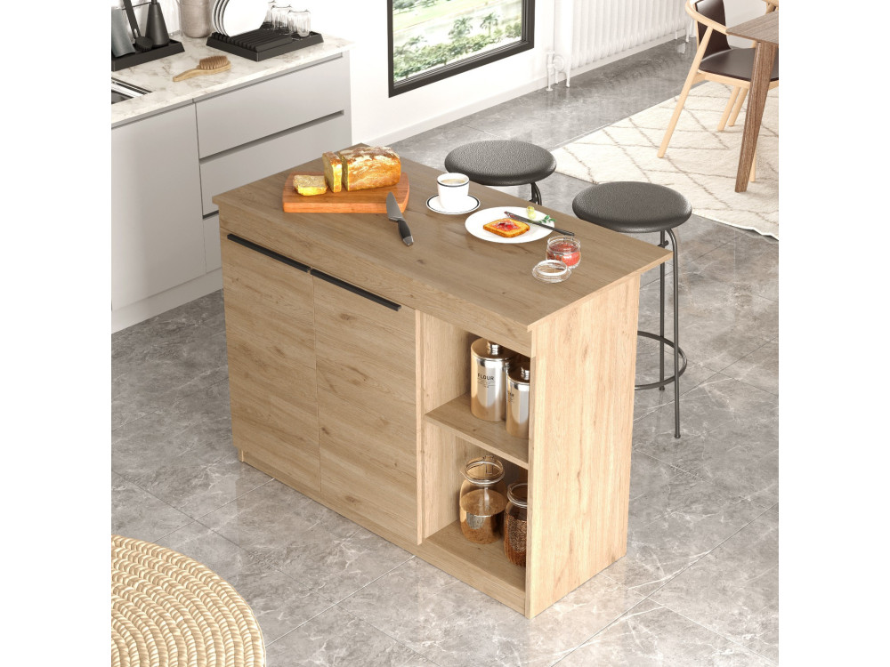 Tavolo da cucina in legno "Siven" - 120 x 60 x 88 cm - Marrone