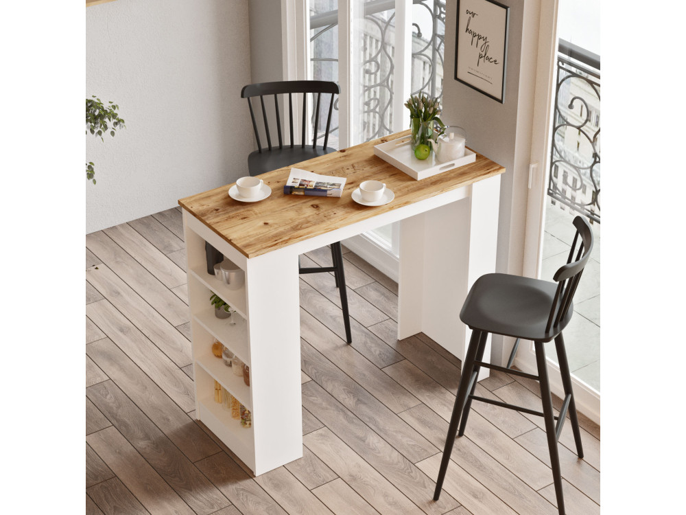 Tavolo da pranzo in legno "Setup" - 120 x 52 x 102 cm - Marrone