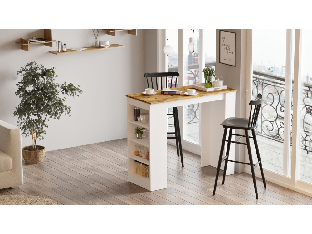 Tavolo da pranzo in legno "Setup" - 120 x 52 x 102 cm - Marrone
