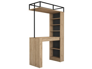 Tavolo da pranzo "Jacob" con ripiani in legno - 120 x 56 x 199 cm - Marrone