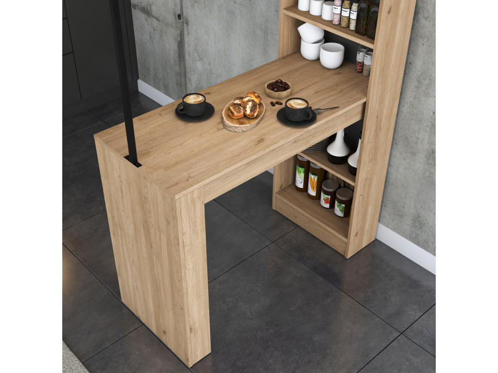 Tavolo da pranzo in legno "Jacob" con ripiani - 120 x 56 x 199 cm - Marrone