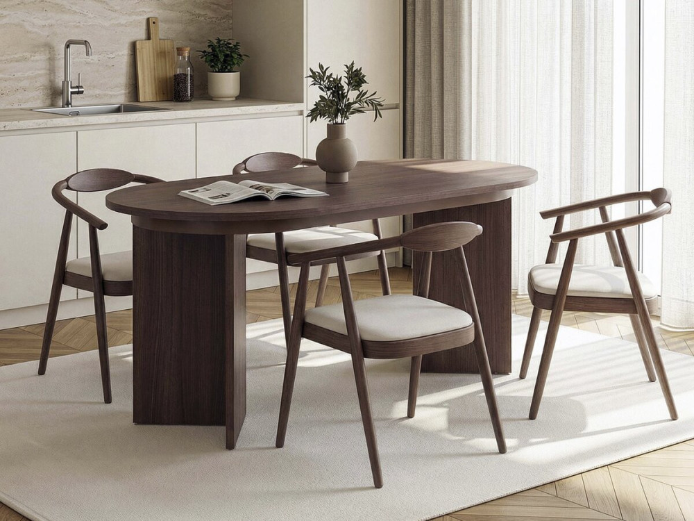 Tavolo da pranzo allungabile in legno 160/200 cm "Sorell" - 8 posti - Marrone