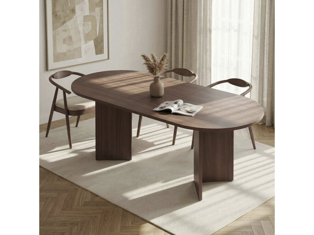 Tavolo da pranzo allungabile in legno 160/200 cm "Sorell" - 8 posti - Marrone