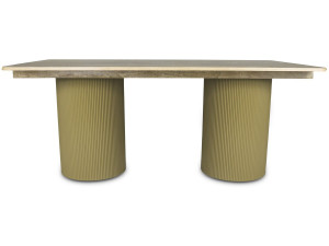 Tavolo da pranzo ovale in legno "Zénith" - 180 cm - 8 posti a sedere - Beige