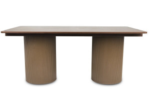 Tavolo da pranzo ovale in legno "Zénith" - 180 cm - 8 posti a sedere - Marrone