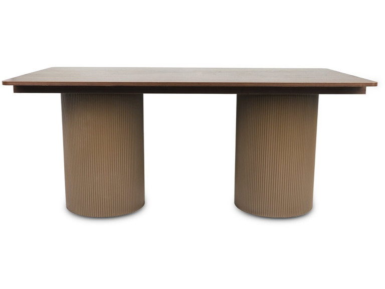 Tavolo da pranzo ovale in legno "Zénith" - 180 cm - 8 posti a sedere - Marrone