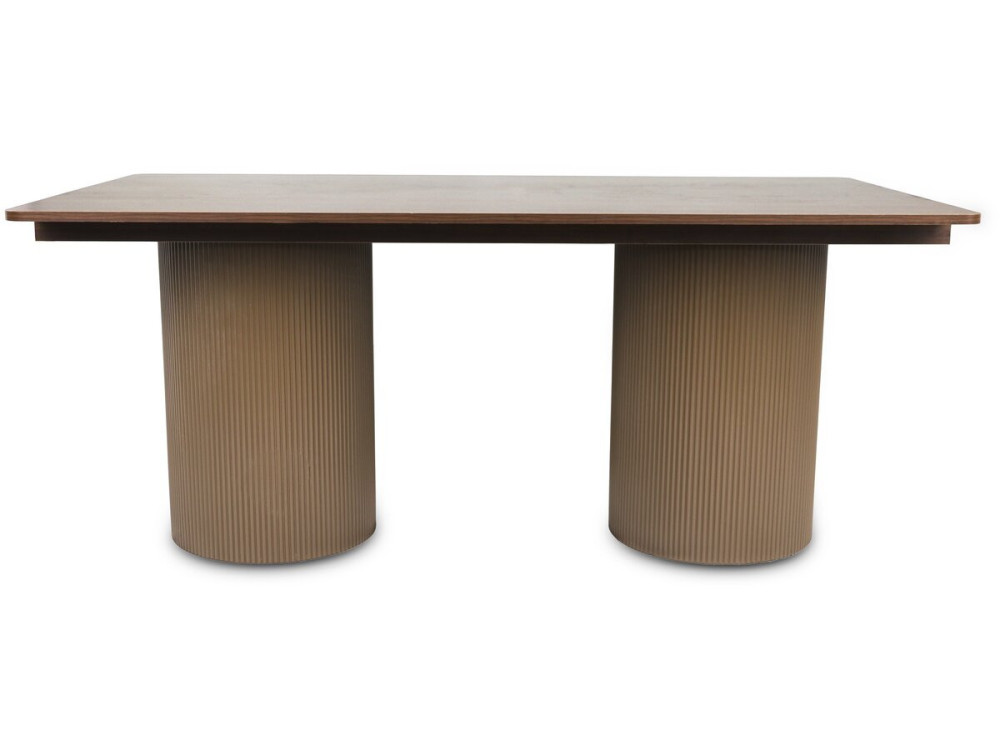 Tavolo da pranzo ovale in legno "Zénith" - 180 cm - 8 posti a sedere - Marrone