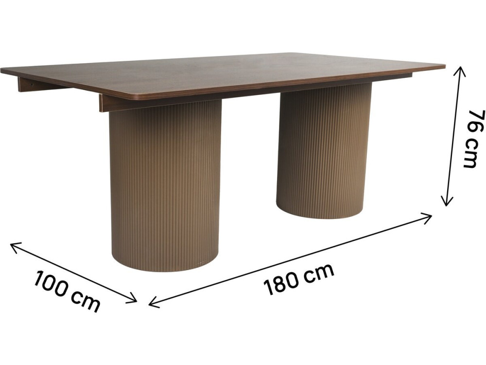 Tavolo da pranzo ovale in legno "Zénith" - 180 cm - 8 posti a sedere - Marrone