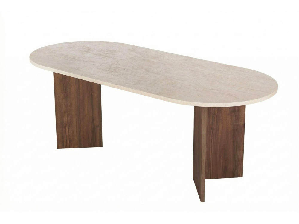 Tavolo da pranzo in legno "Sabella" - 200 x 90 x 75 cm - Travertino