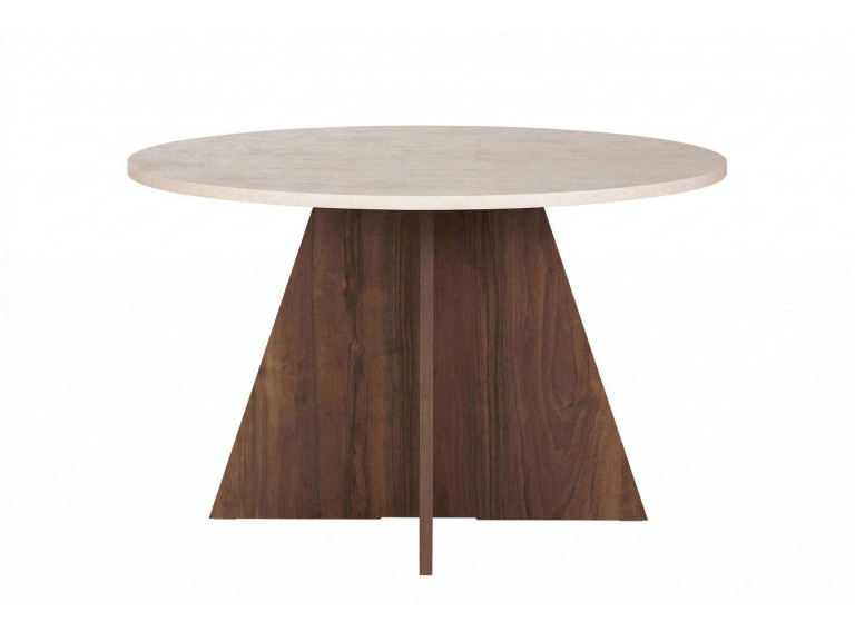 Tavolo da pranzo in legno "Virella" - 120 x 120 x 75 cm - Travertino