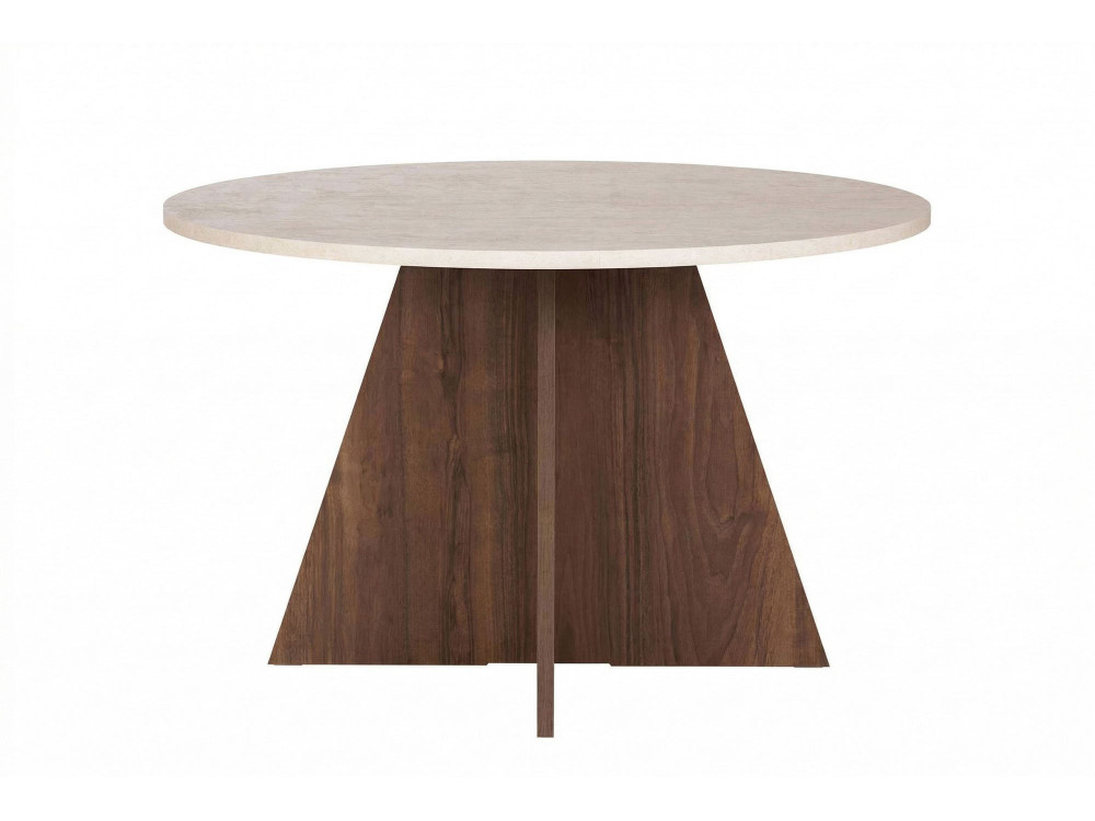 Tavolo da pranzo in legno "Virella" - 120 x 120 x 75 cm - Travertino