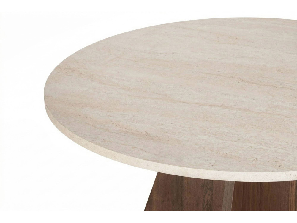 Tavolo da pranzo in legno "Virella" - 120 x 120 x 75 cm - Travertino