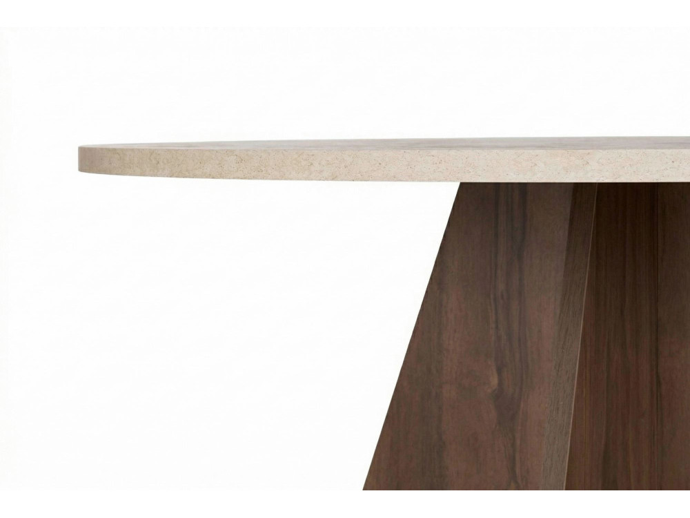 Tavolo da pranzo in legno "Virella" - 120 x 120 x 75 cm - Travertino