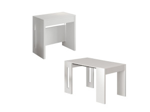 Tavolo da pranzo allungabile in legno "Nivo" - 80 x 44 x 76 cm - Bianco