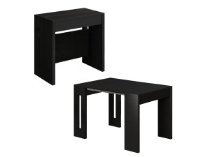 Tavolo da pranzo allungabile in legno "Nivo" - 80 x 44 x 76 cm - Nero