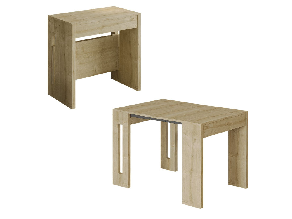 Tavolo da pranzo allungabile in legno "Nivo" - 80 x 44 x 76 cm - Beige
